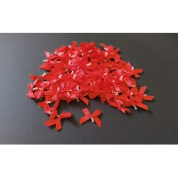 Kokardki czerwone z koralikami